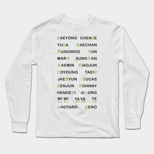 NCT's hangul names - White (OT23) Long Sleeve T-Shirt